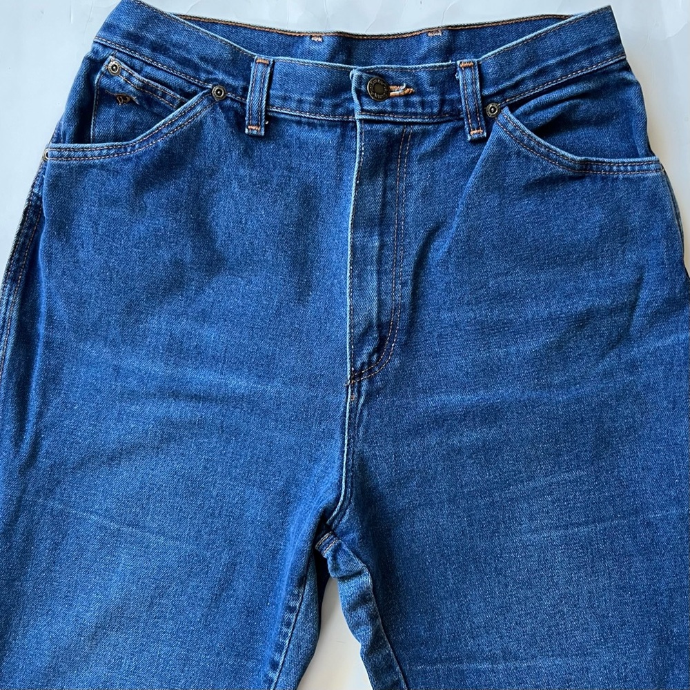 Vintage Wrangler Straight Leg High Rise Jeans No Fault Flat Front Blue Jeans 29 - Picture 7 of 14
